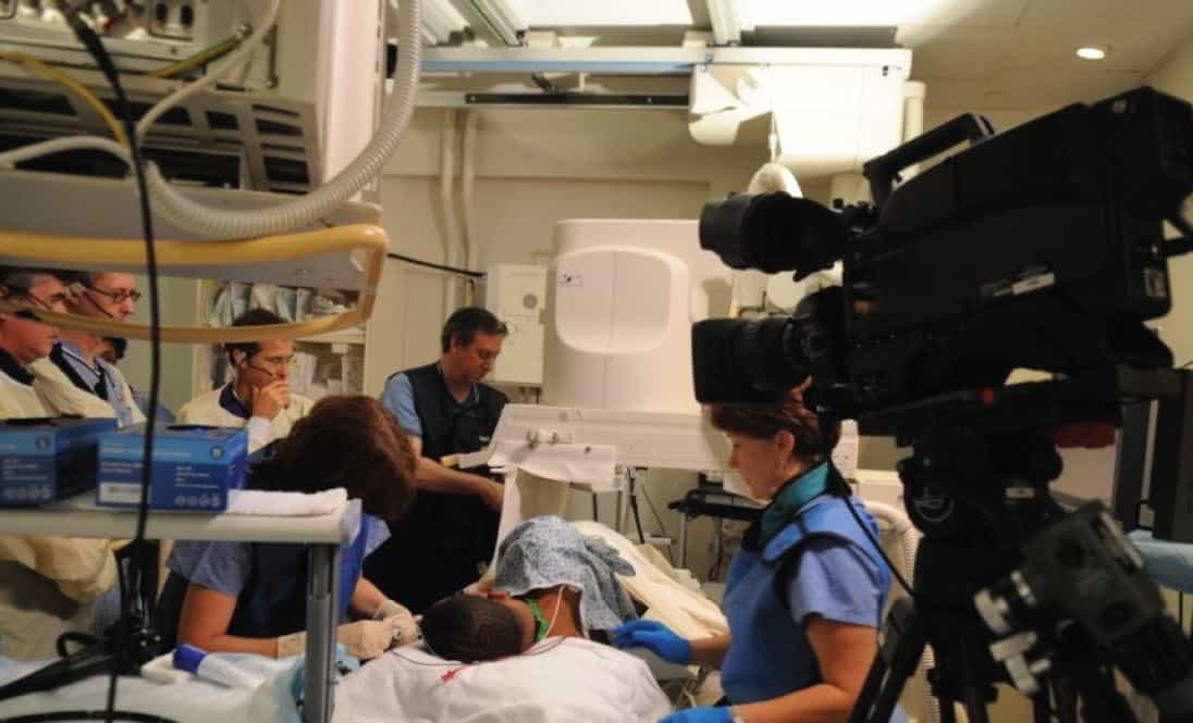 MGA video shoot in an operating room